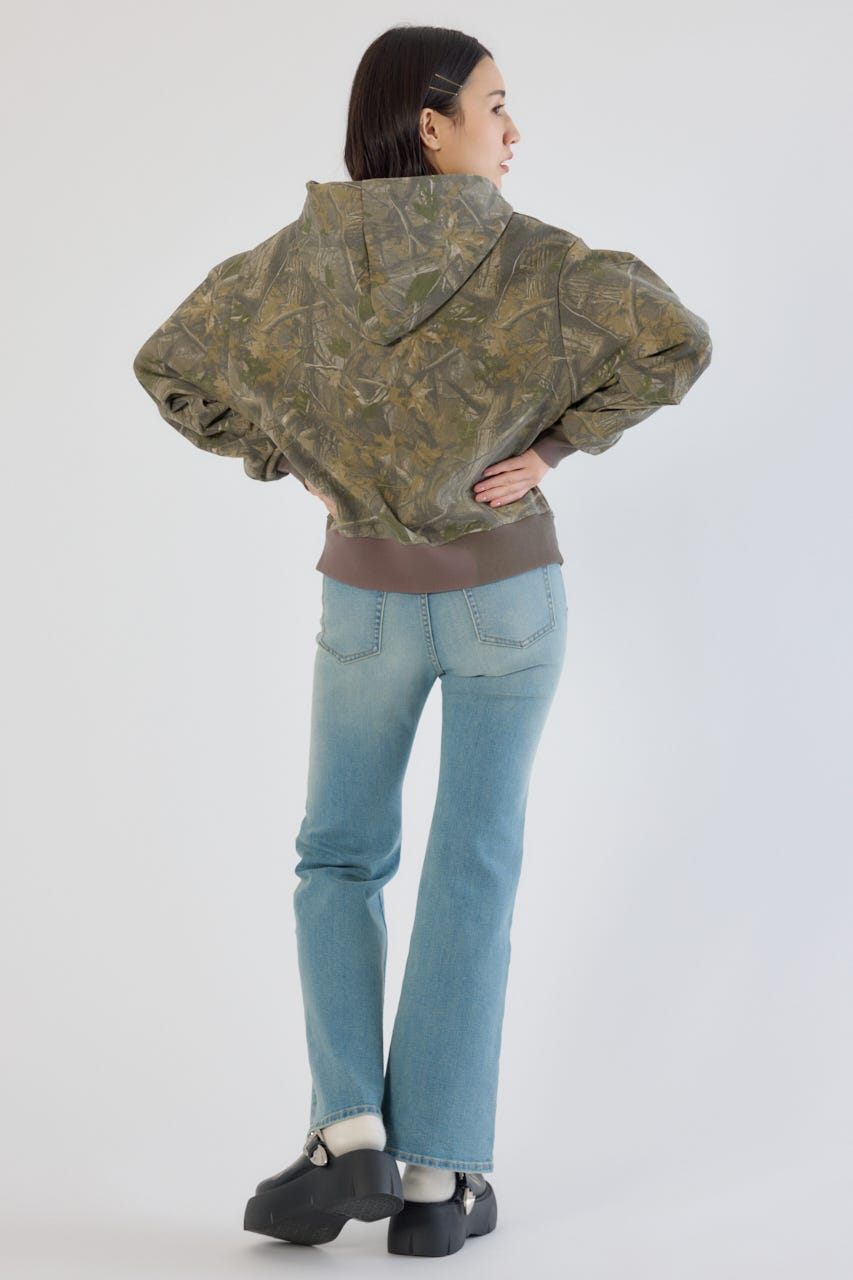 【UNISEX】SHARE PATTERN W ジップパーカー 柄BEG M