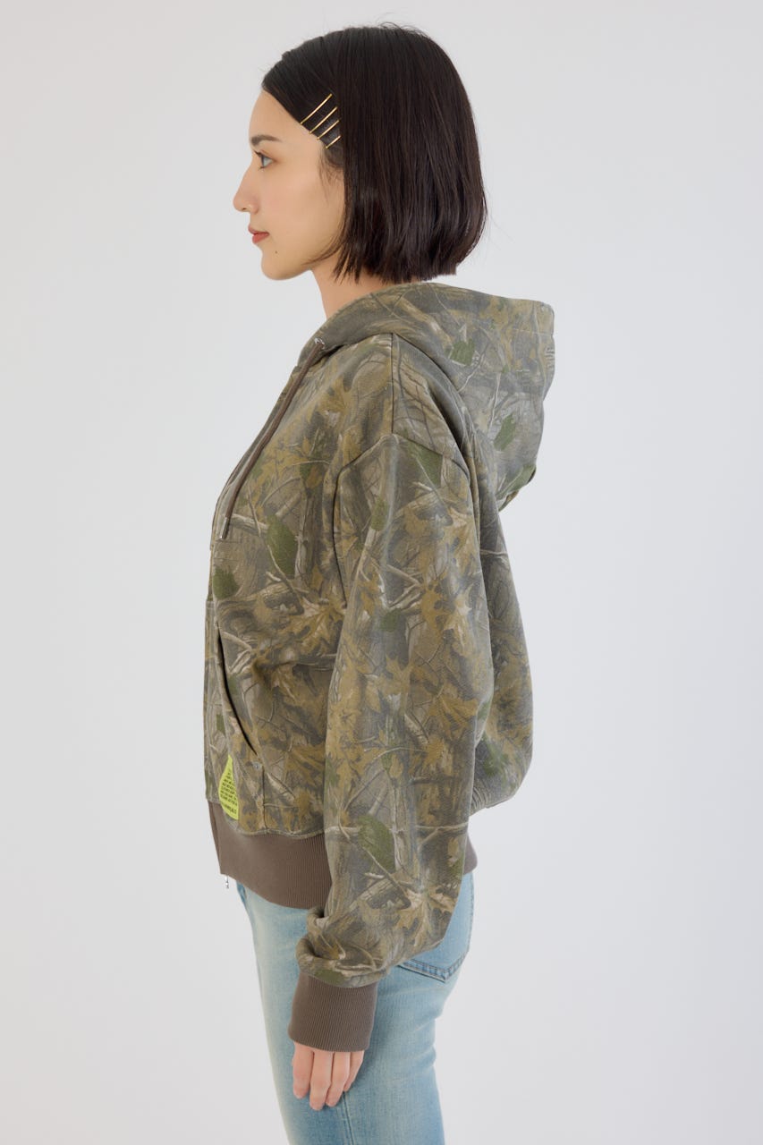 【UNISEX】SHARE PATTERN W ジップパーカー 柄BEG M