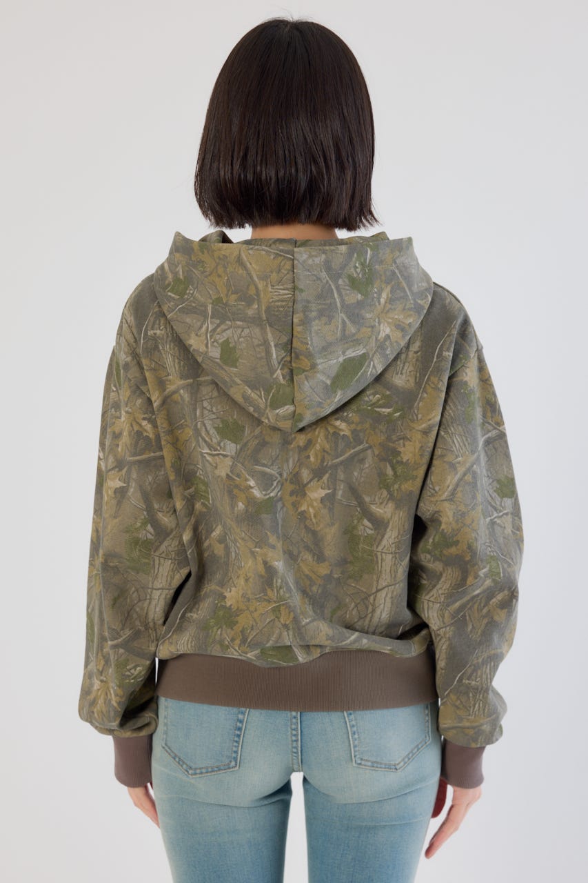 【UNISEX】SHARE PATTERN W ジップパーカー 柄BEG M