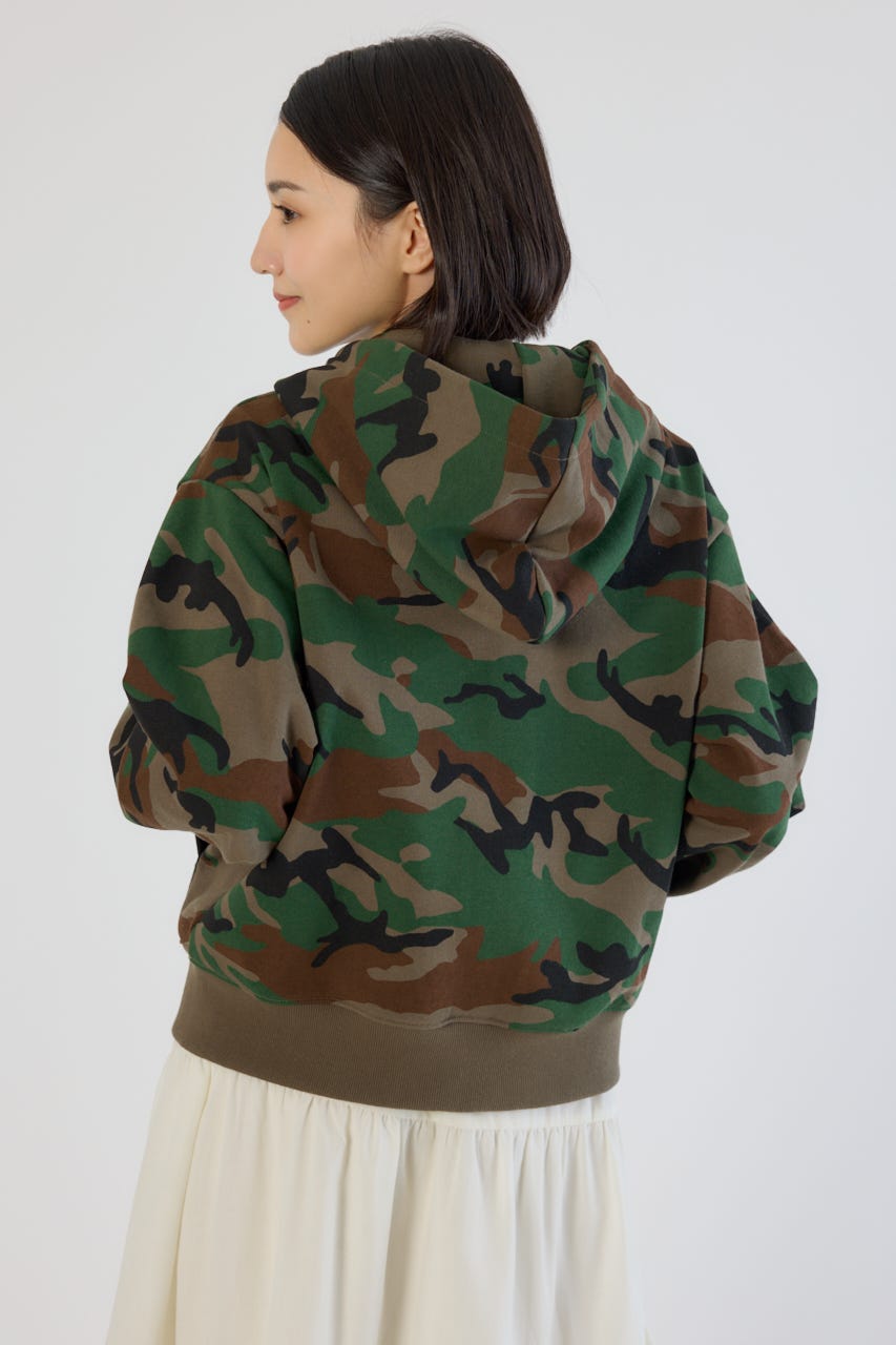 【UNISEX】SHARE PATTERN W ジップパーカー 柄BRN M