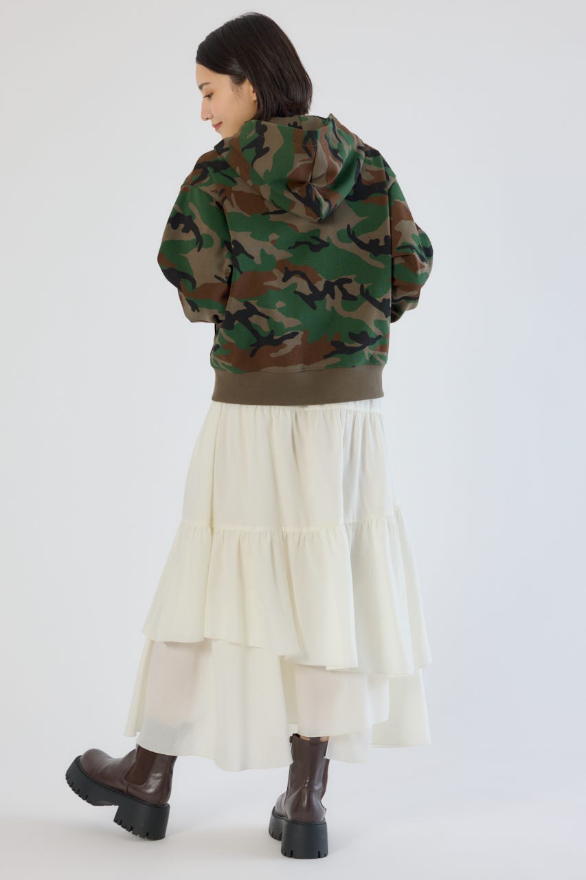 【UNISEX】SHARE PATTERN W ジップパーカー 柄BRN M