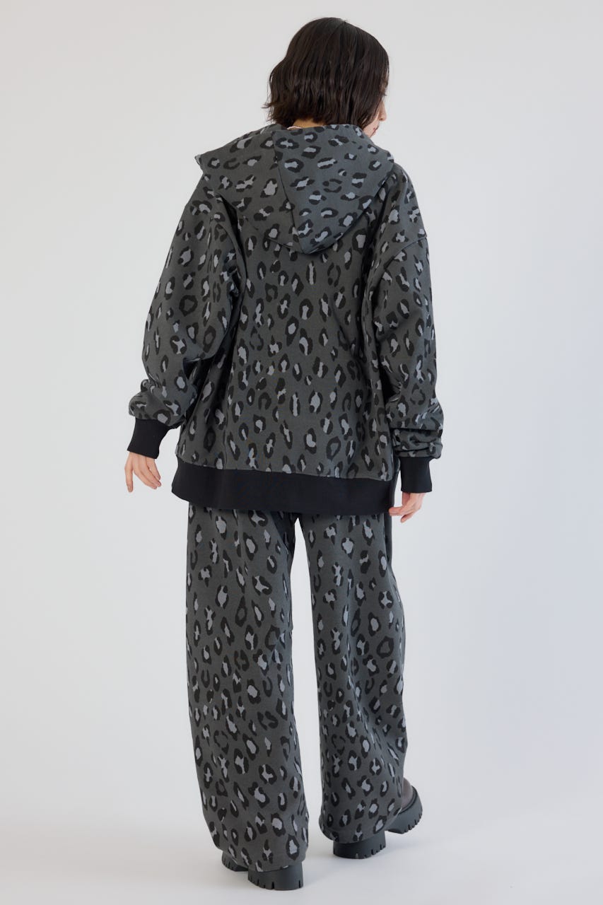 【UNISEX】SHARE PATTERN W ジップパーカー 柄GRY L