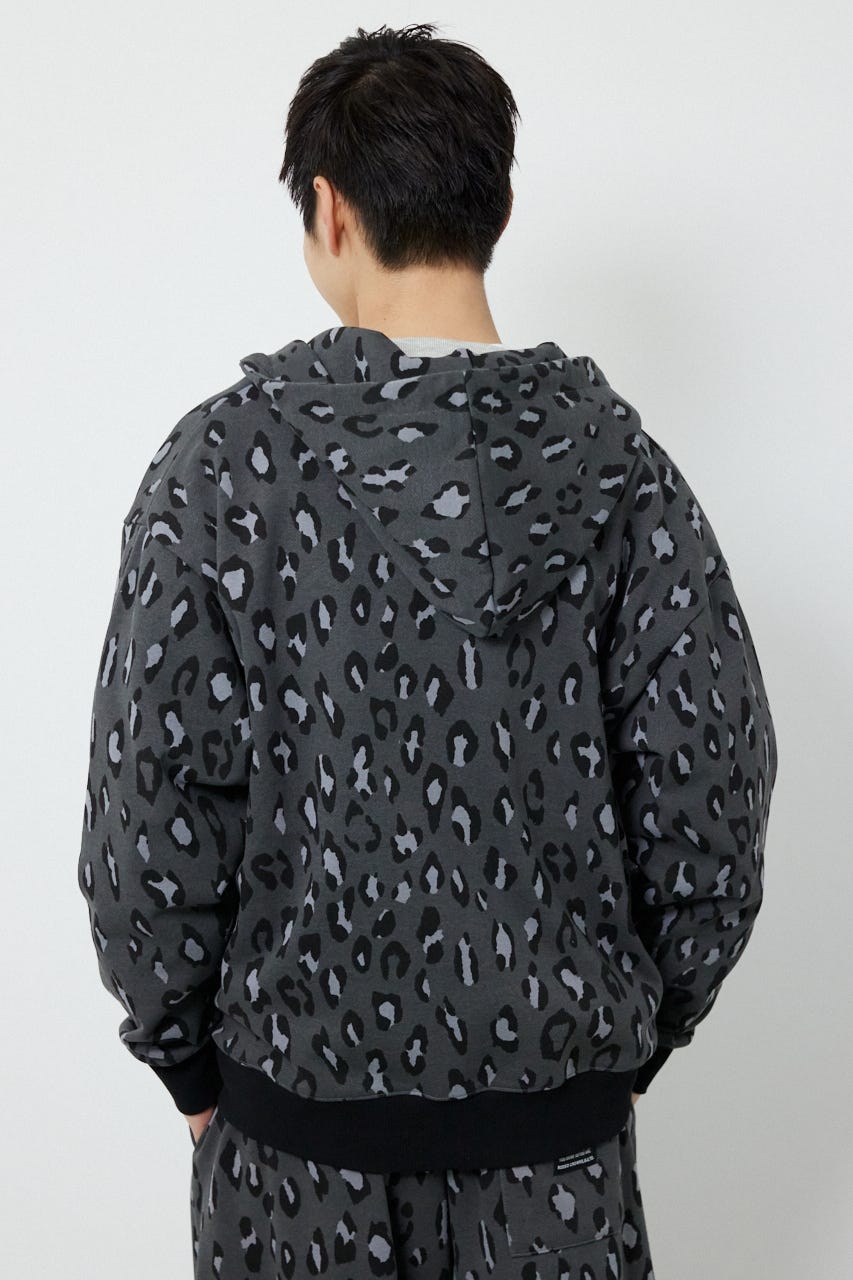 【UNISEX】SHARE PATTERN W ジップパーカー 柄GRY L