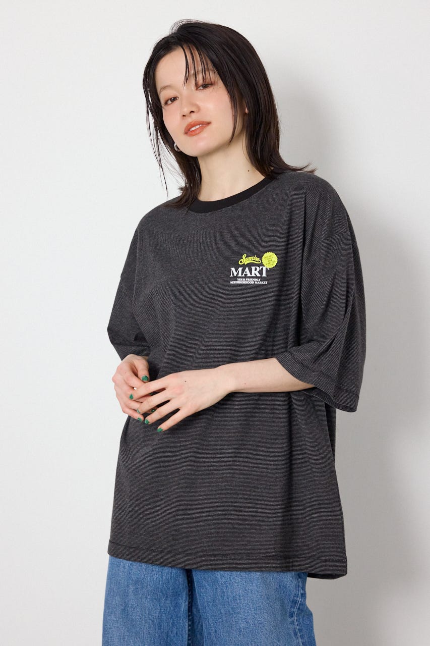 【UNISEX】Heather Border Tシャツ 柄BLK FREE