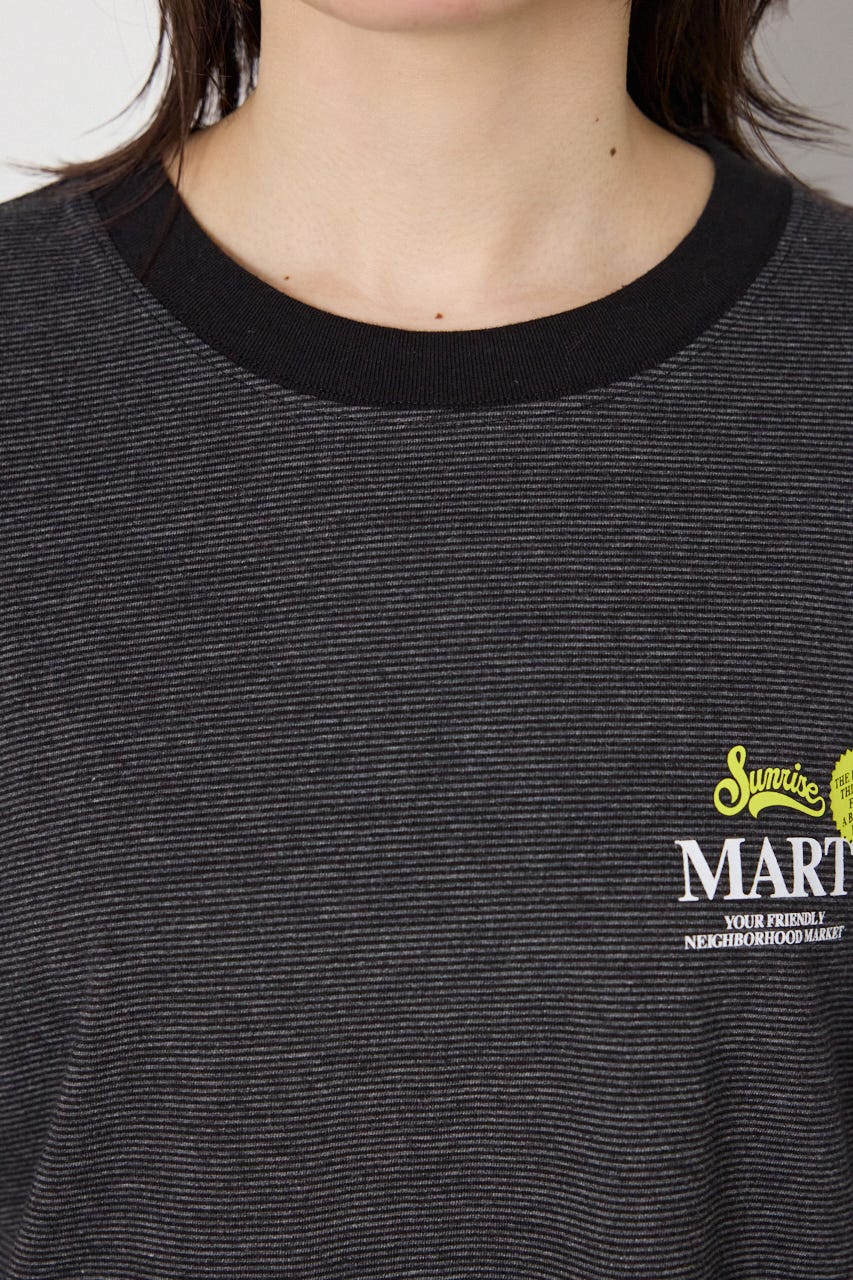 【UNISEX】Heather Border Tシャツ 柄BLK FREE