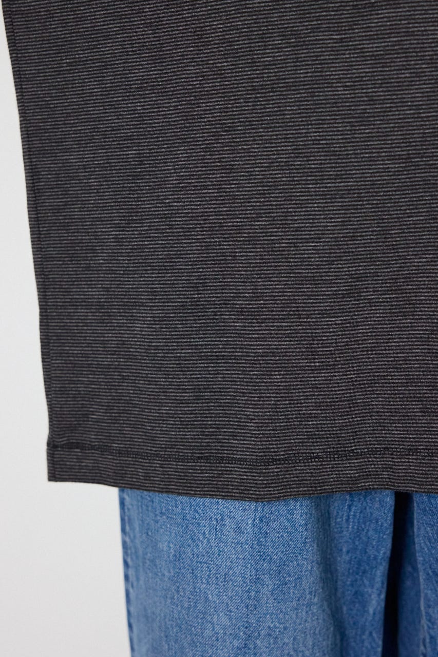 【UNISEX】Heather Border Tシャツ 柄BLK FREE