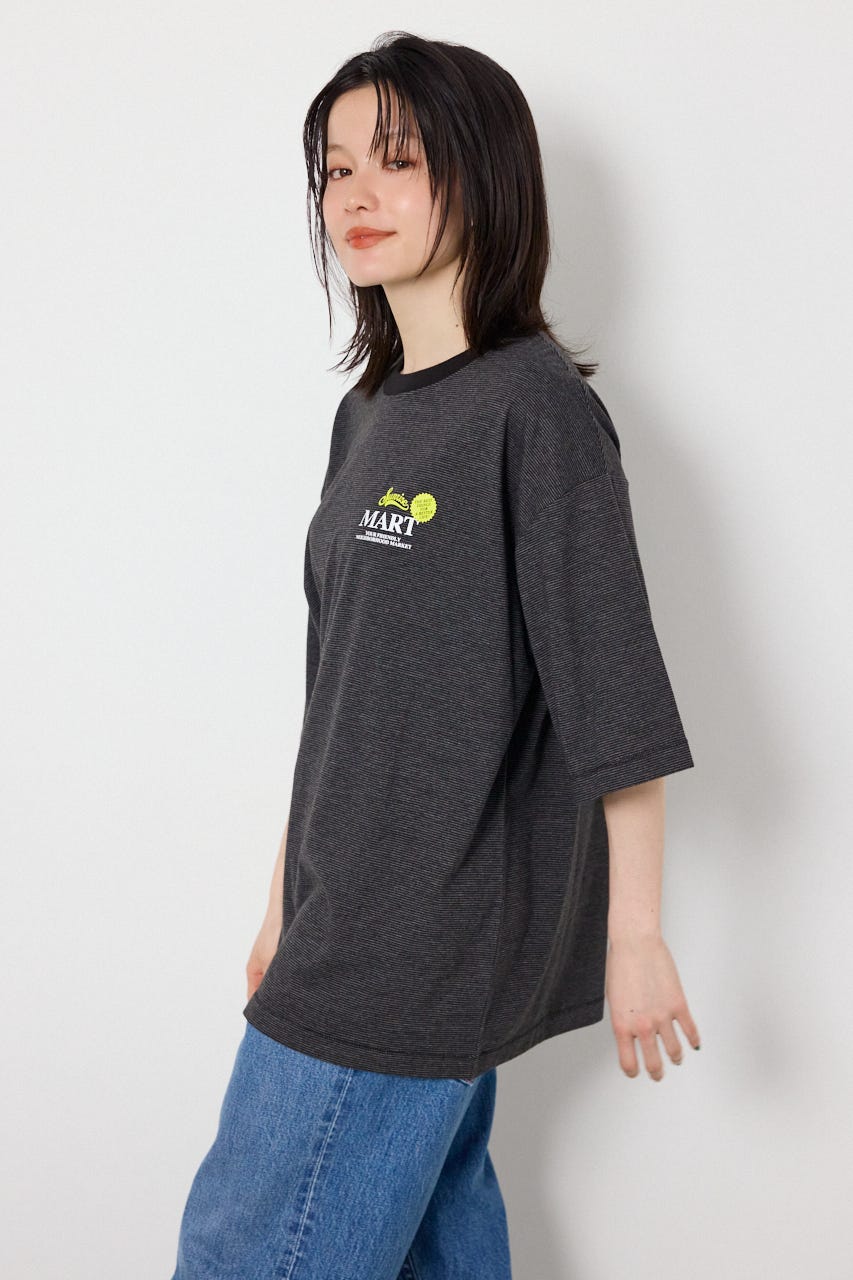 【UNISEX】Heather Border Tシャツ 柄BLK FREE