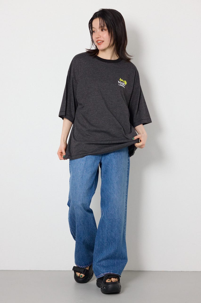 【UNISEX】Heather Border Tシャツ 柄BLK FREE