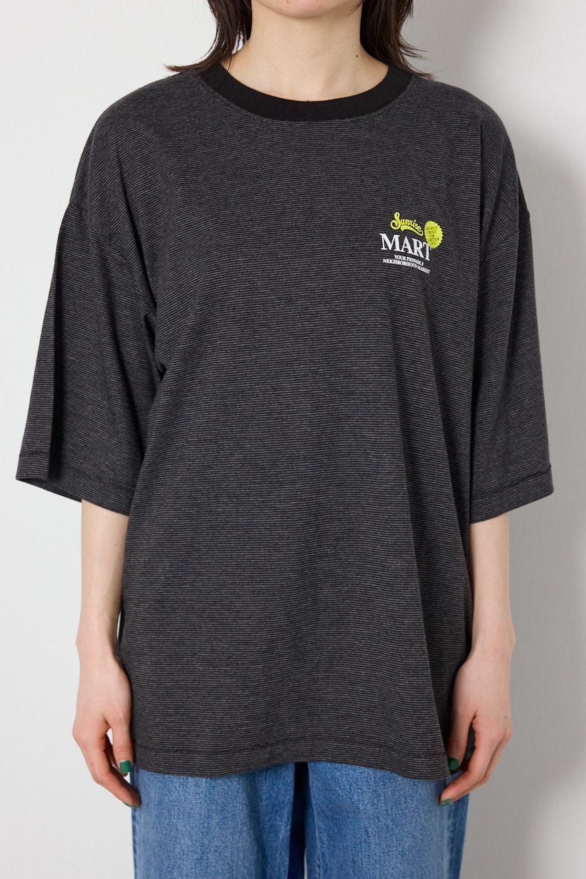 【UNISEX】Heather Border Tシャツ 柄BLK FREE