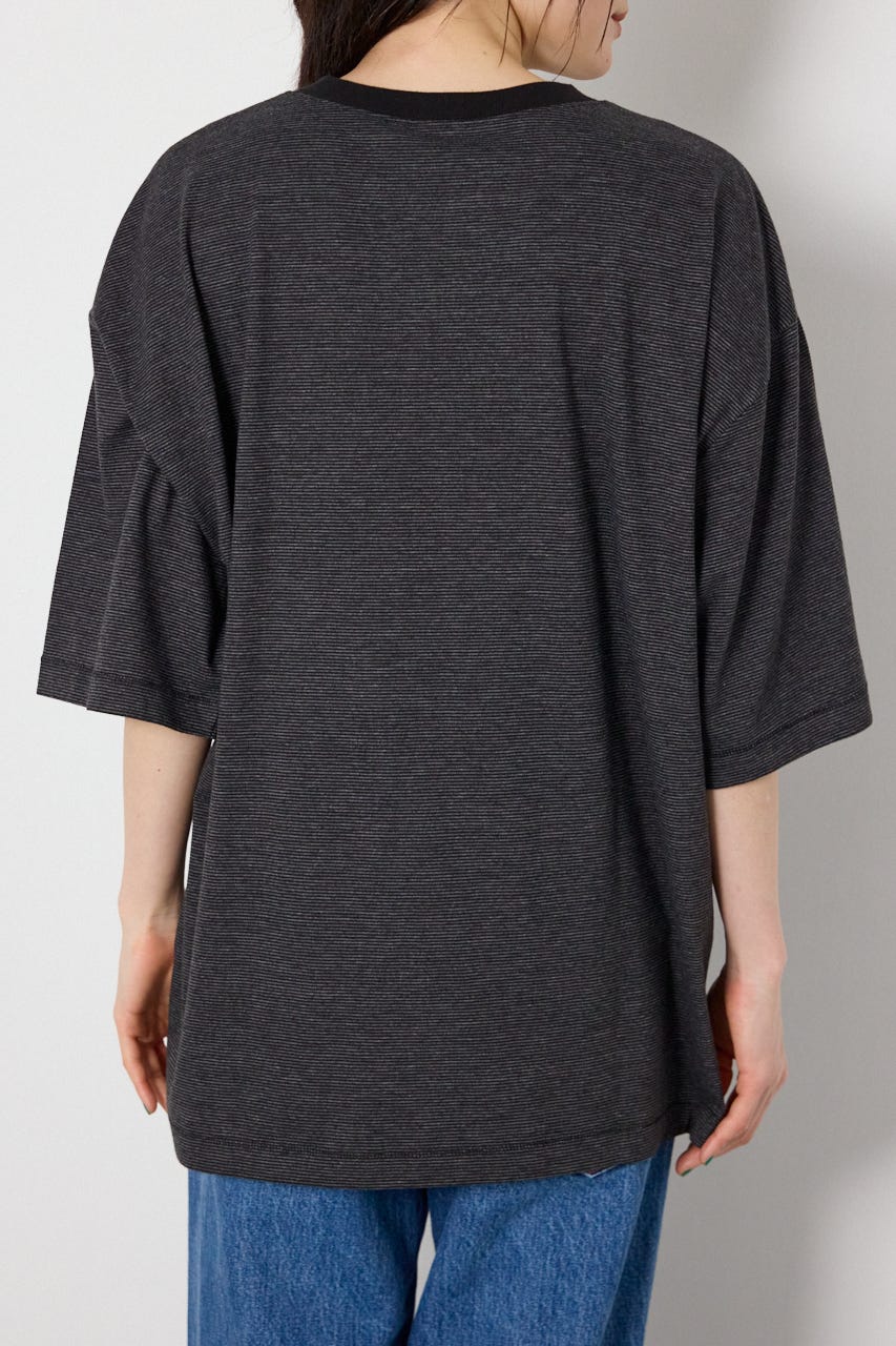 【UNISEX】Heather Border Tシャツ 柄BLK FREE