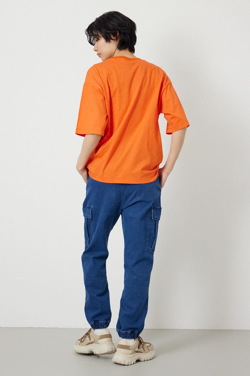 【UNISEX】Heather Border Tシャツ 柄ORG FREE