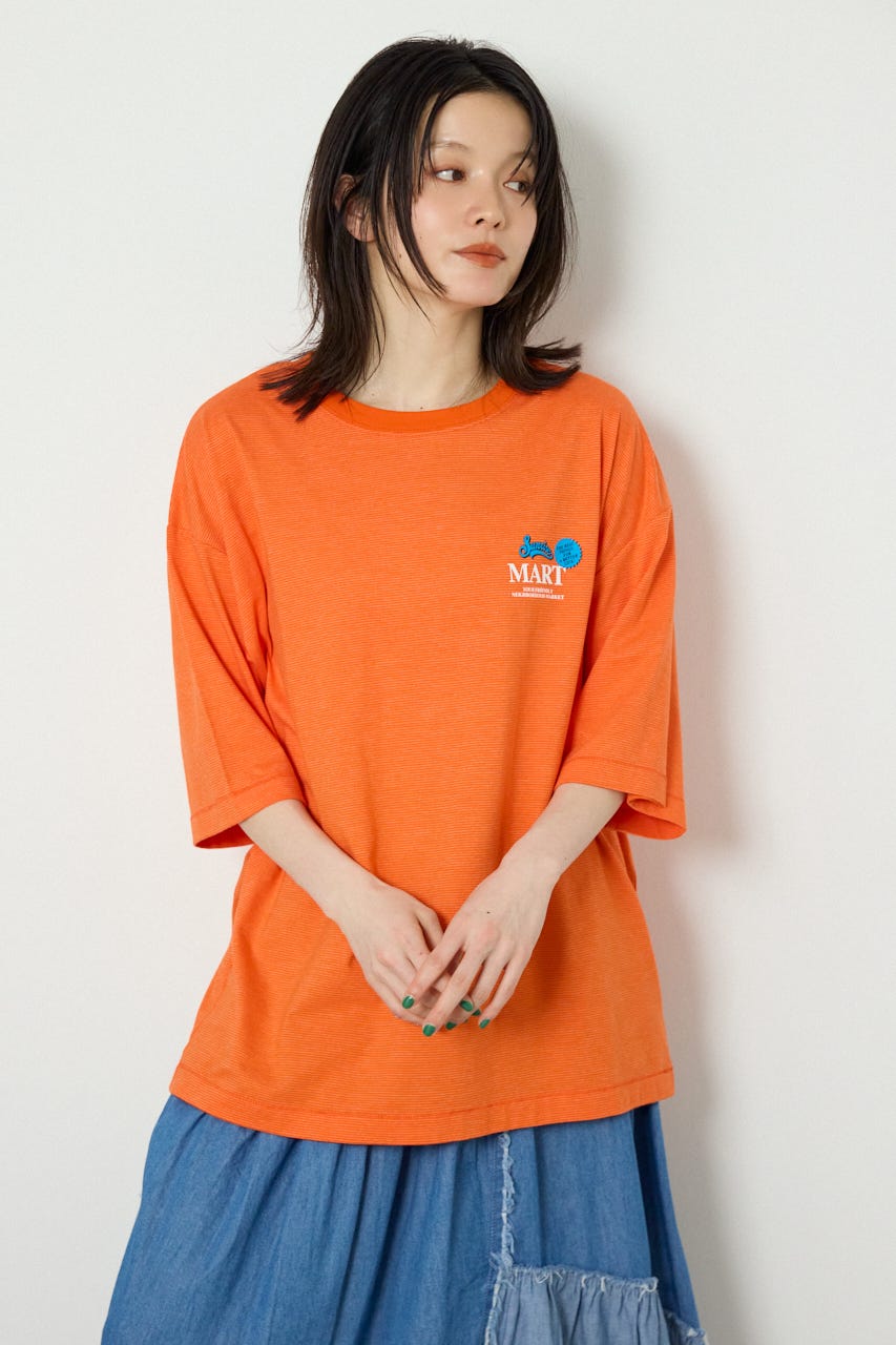 【UNISEX】Heather Border Tシャツ 柄ORG FREE