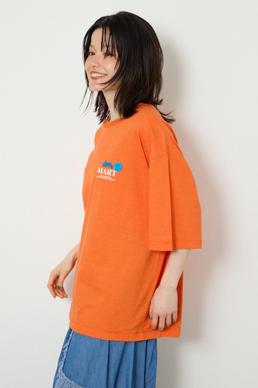 【UNISEX】Heather Border Tシャツ 柄ORG FREE
