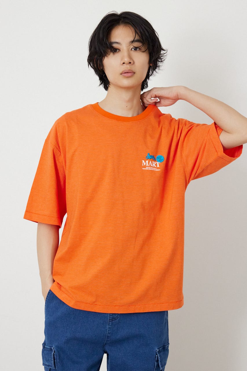 【UNISEX】Heather Border Tシャツ 柄ORG FREE
