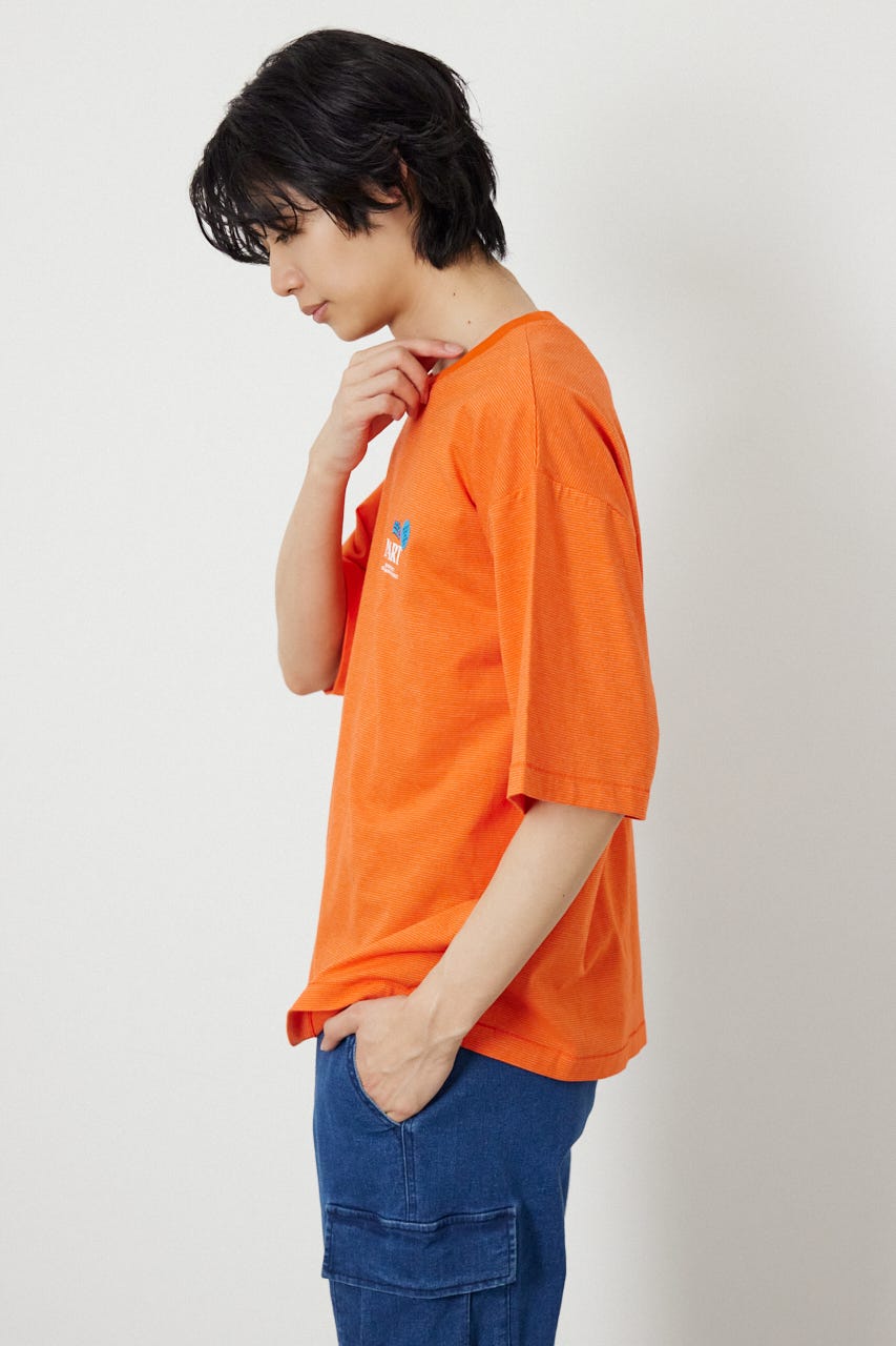 【UNISEX】Heather Border Tシャツ 柄ORG FREE