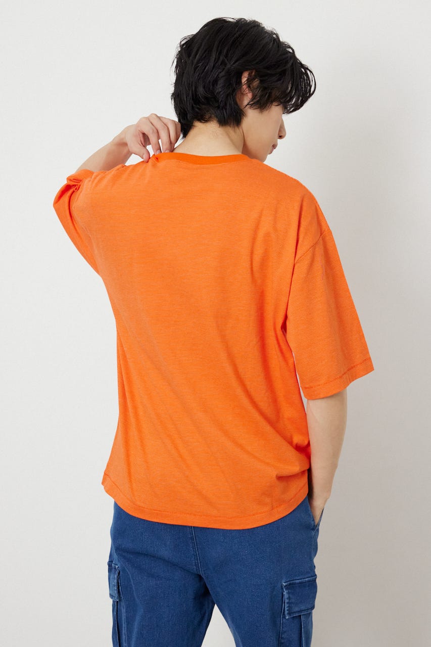 【UNISEX】Heather Border Tシャツ 柄ORG FREE