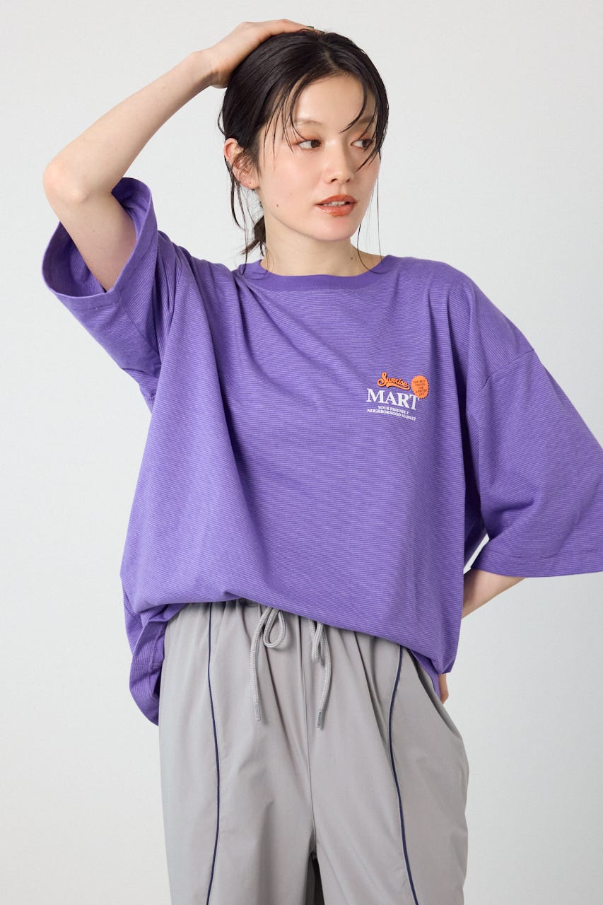 【UNISEX】Heather Border Tシャツ 柄PUR FREE