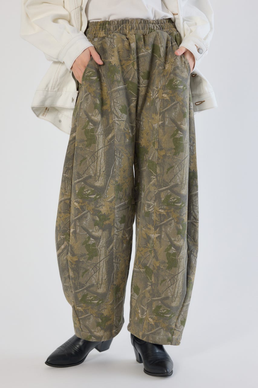 【UNISEX】SHARE PATTERNバレルスウェットパンツ 柄BEG L