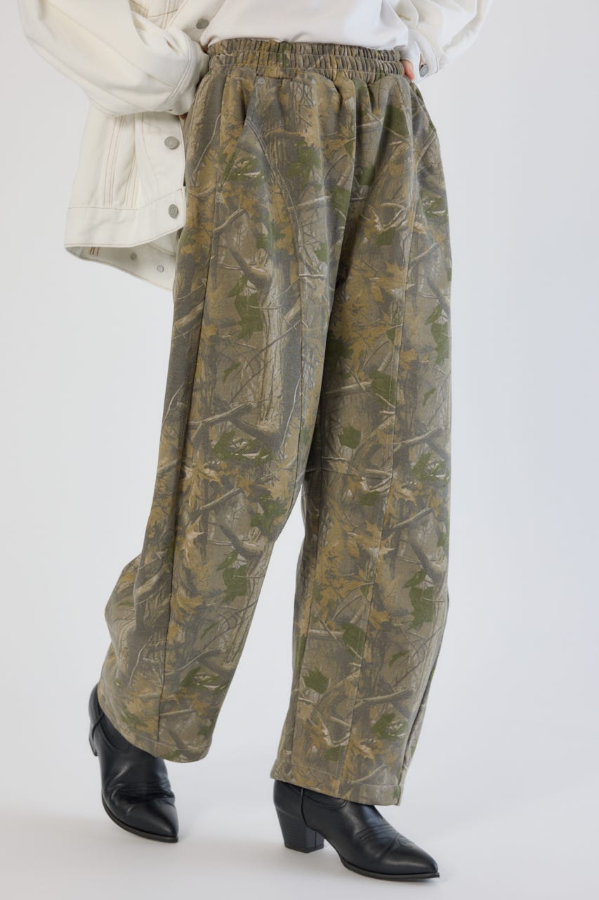 【UNISEX】SHARE PATTERNバレルスウェットパンツ 柄BEG L