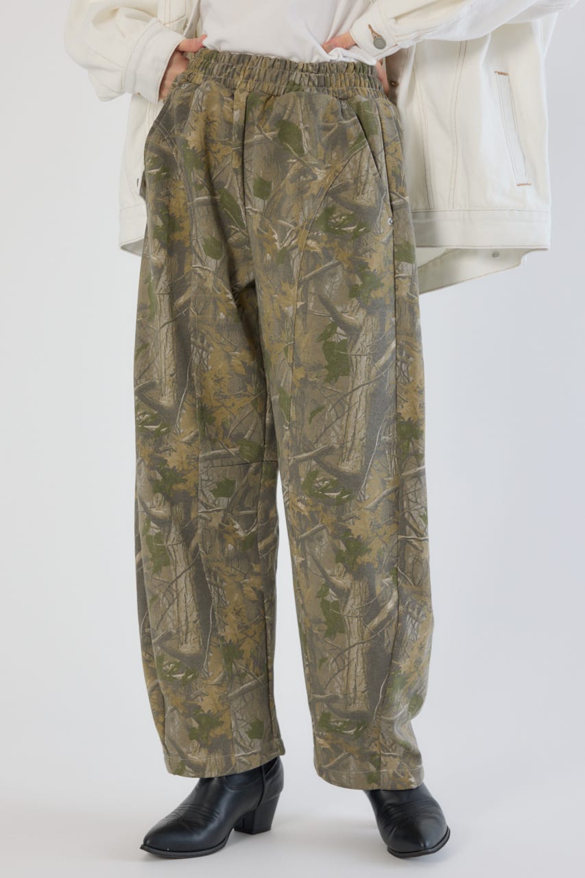 【UNISEX】SHARE PATTERNバレルスウェットパンツ 柄BEG L