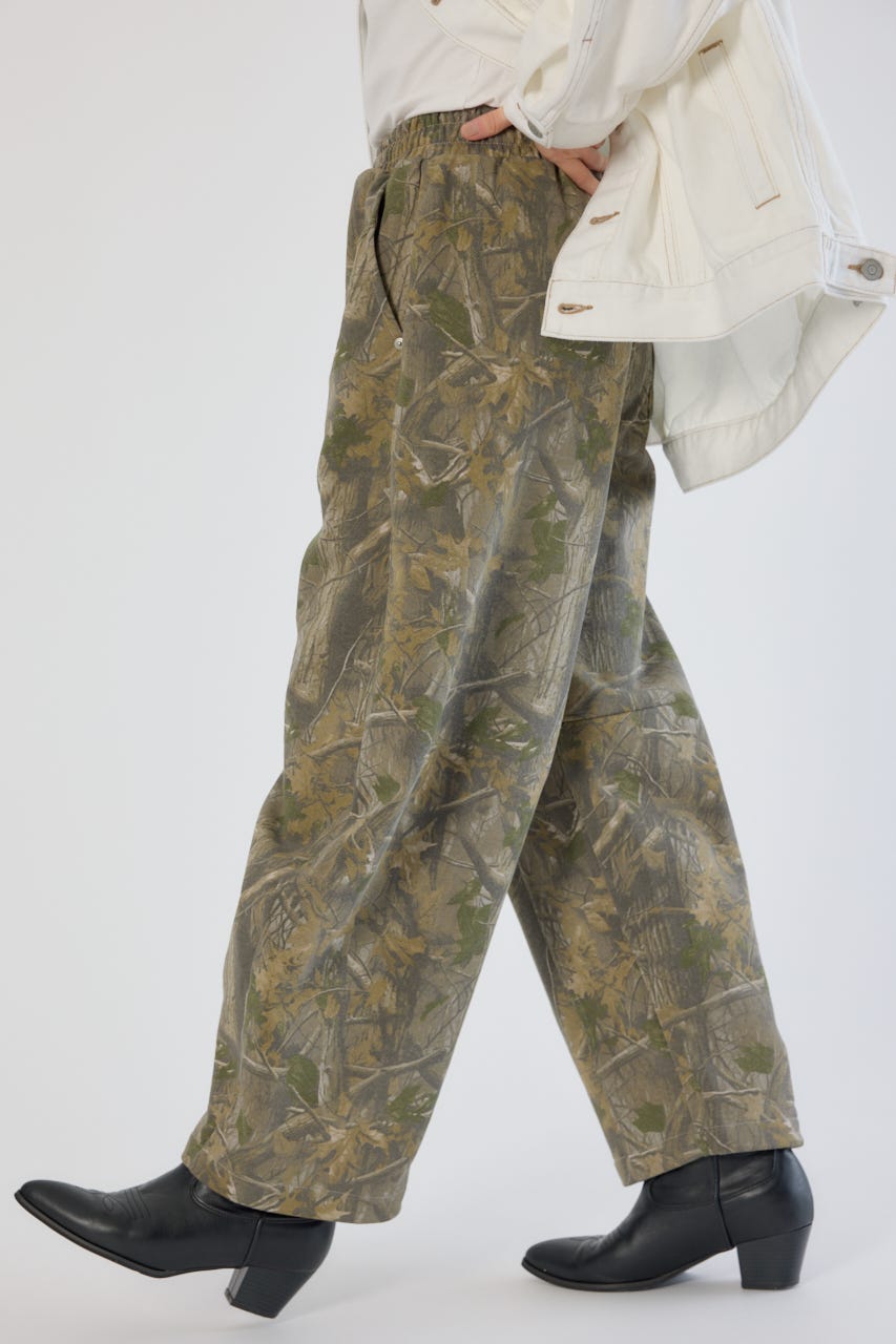 【UNISEX】SHARE PATTERNバレルスウェットパンツ 柄BEG L