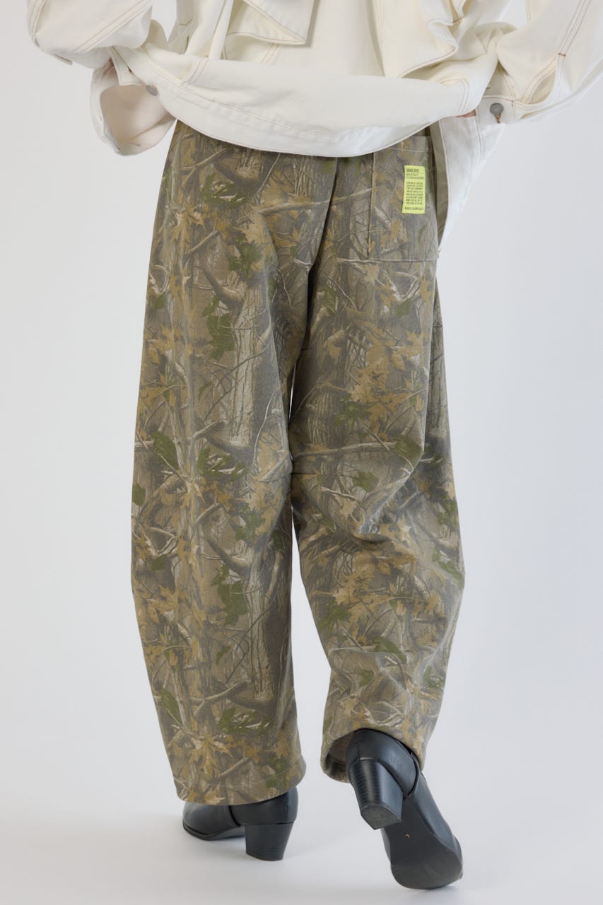 【UNISEX】SHARE PATTERNバレルスウェットパンツ 柄BEG L