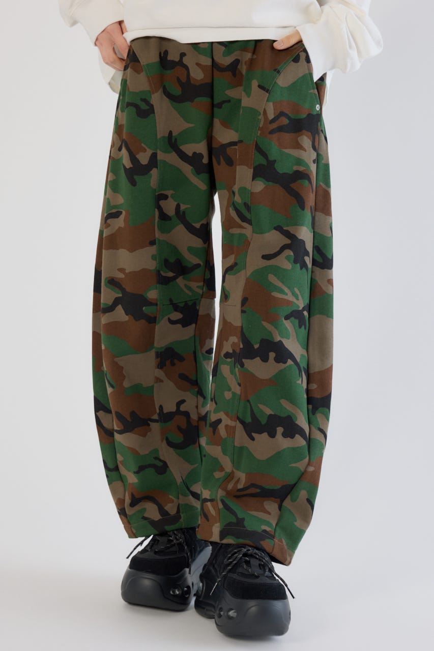 【UNISEX】SHARE PATTERNバレルスウェットパンツ 柄BRN L