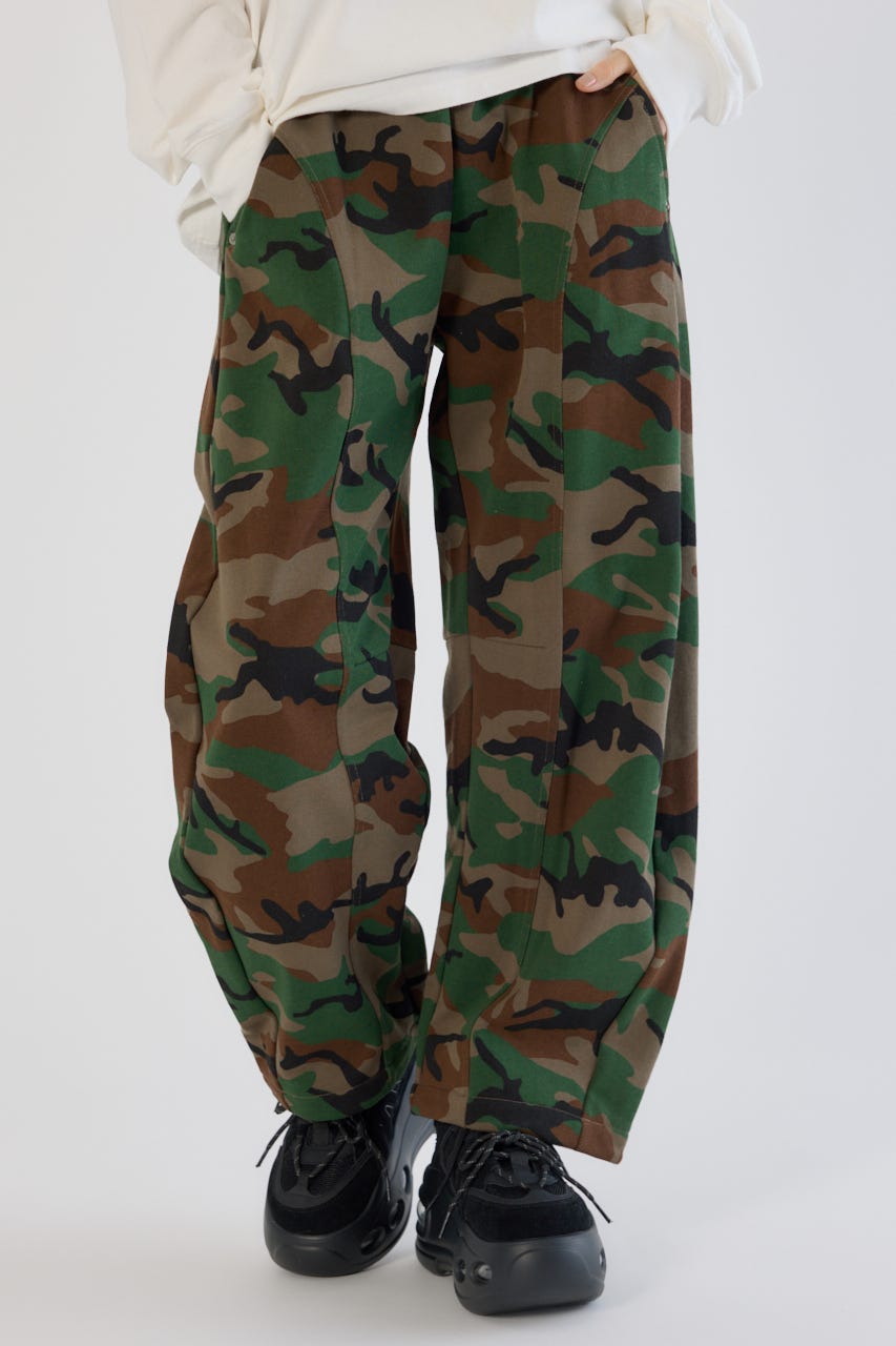 【UNISEX】SHARE PATTERNバレルスウェットパンツ 柄BRN L