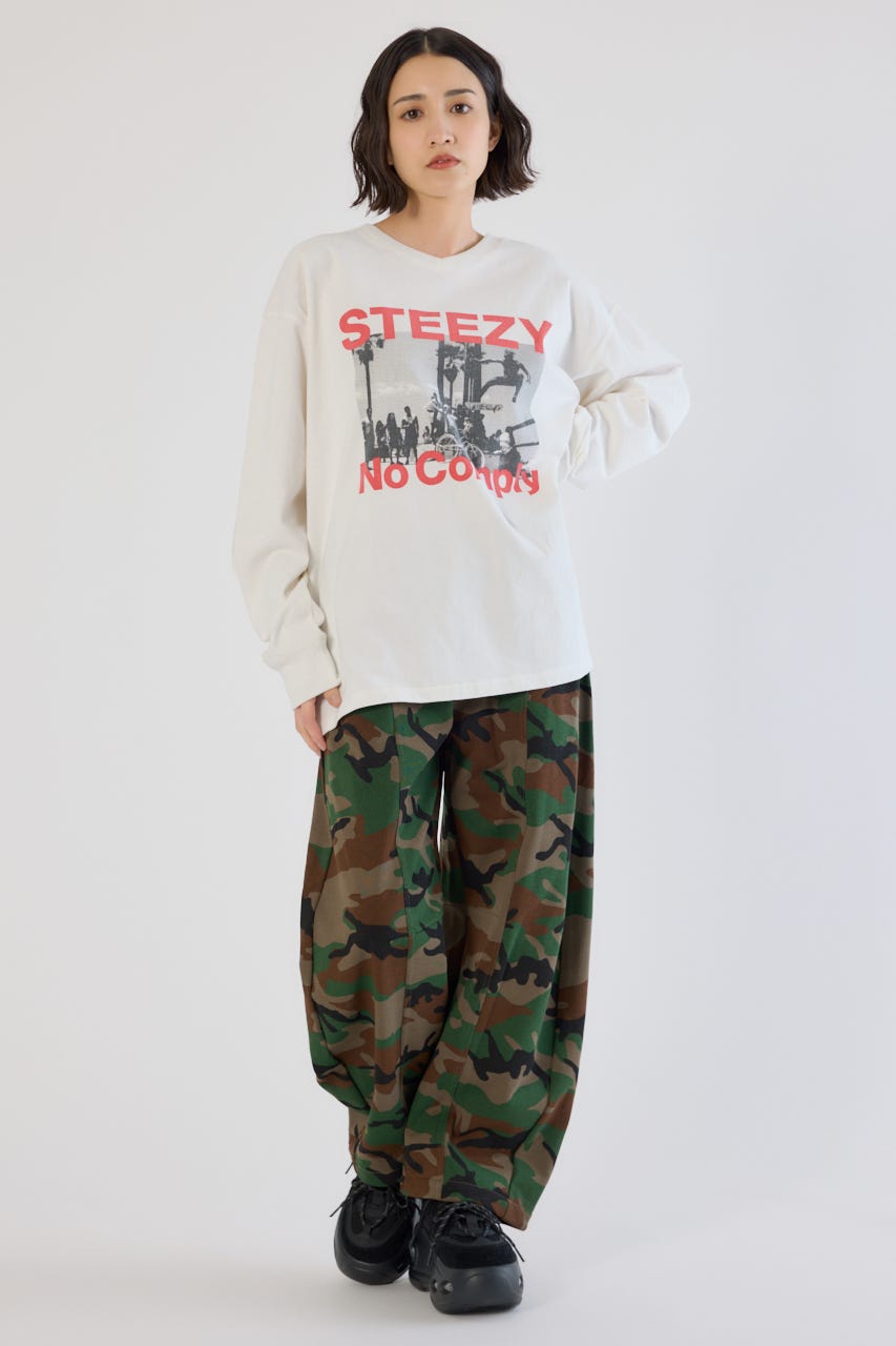 【UNISEX】SHARE PATTERNバレルスウェットパンツ 柄BRN L