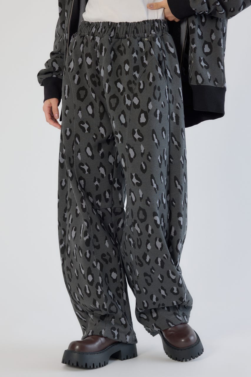 【UNISEX】SHARE PATTERNバレルスウェットパンツ 柄GRY L