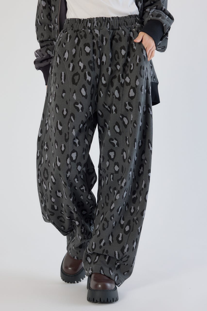 【UNISEX】SHARE PATTERNバレルスウェットパンツ 柄GRY L