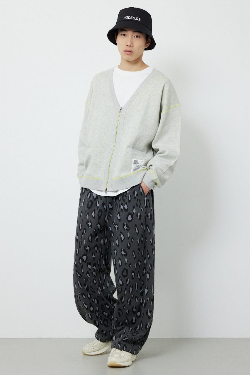 【UNISEX】SHARE PATTERNバレルスウェットパンツ 柄GRY L