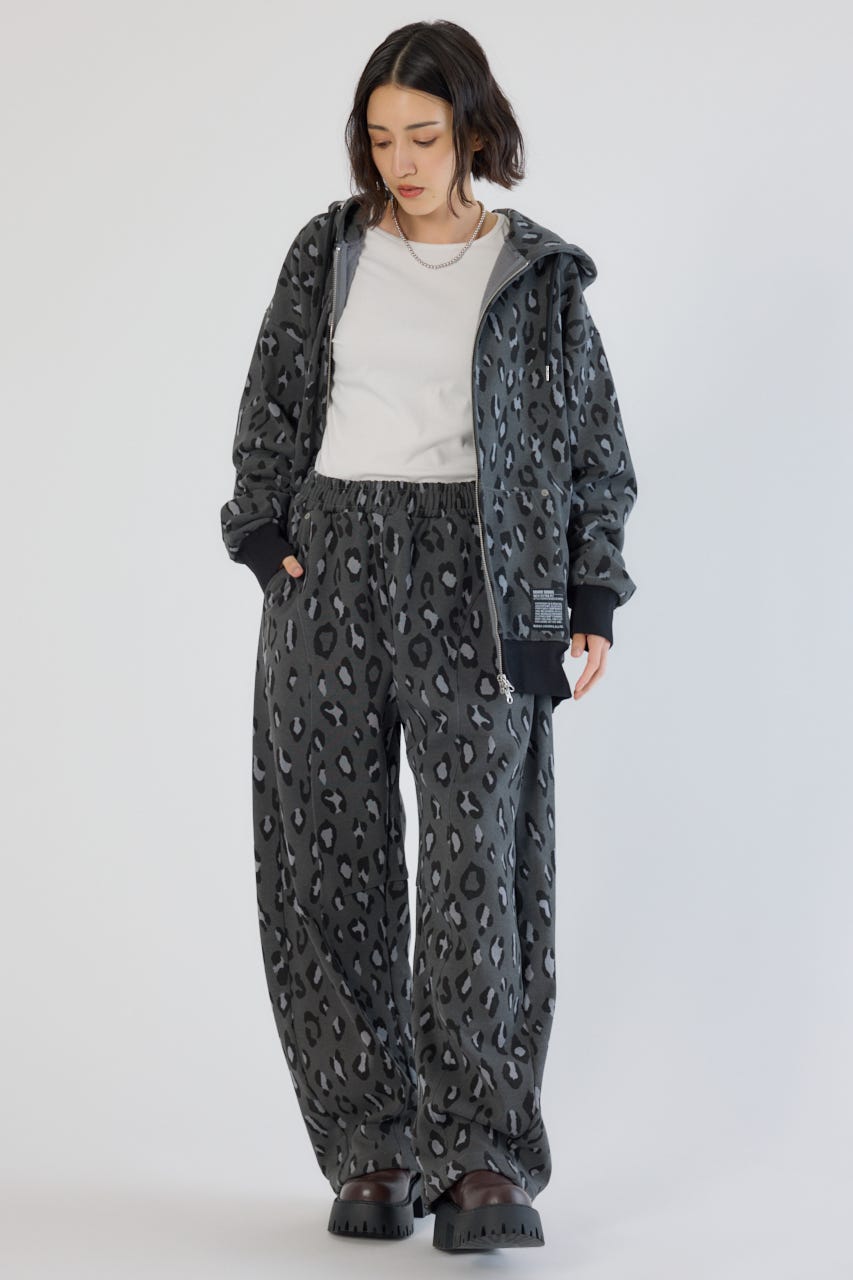 【UNISEX】SHARE PATTERNバレルスウェットパンツ 柄GRY L