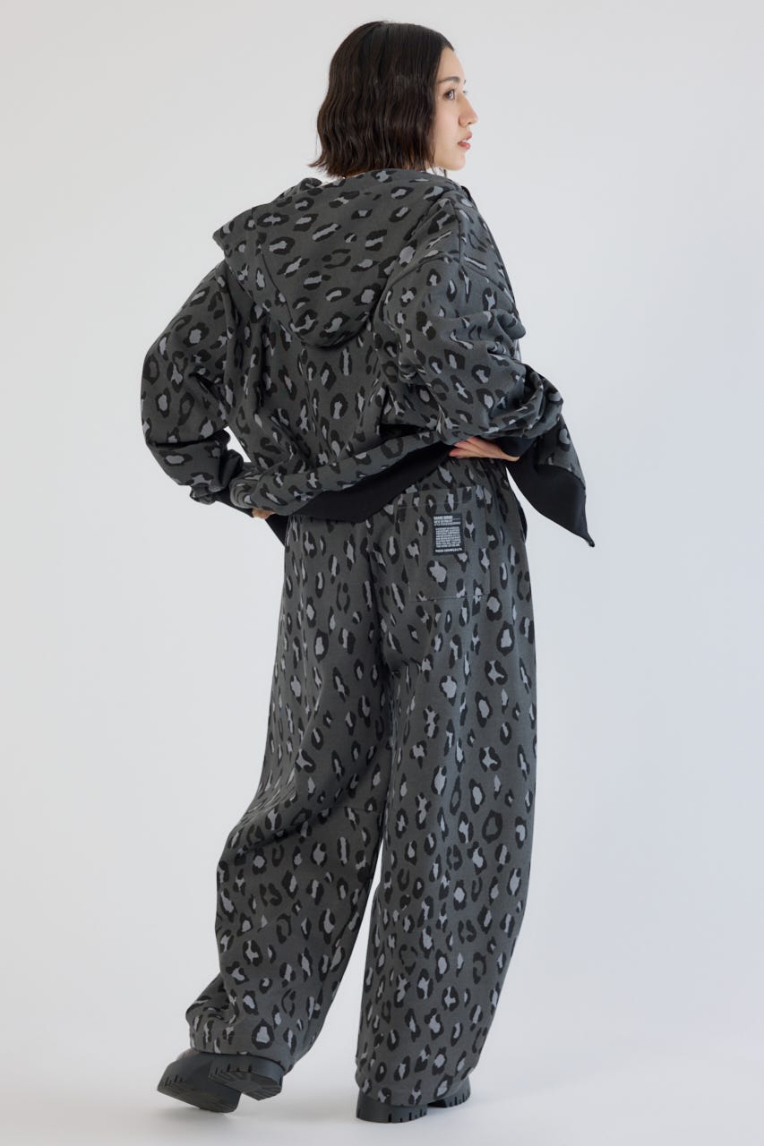 【UNISEX】SHARE PATTERNバレルスウェットパンツ 柄GRY L