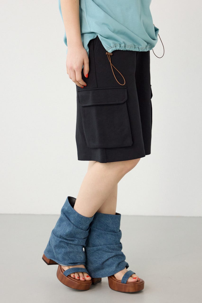 【UNISEX】SHARE DRY スウェットカーゴショートパンツ BLK L