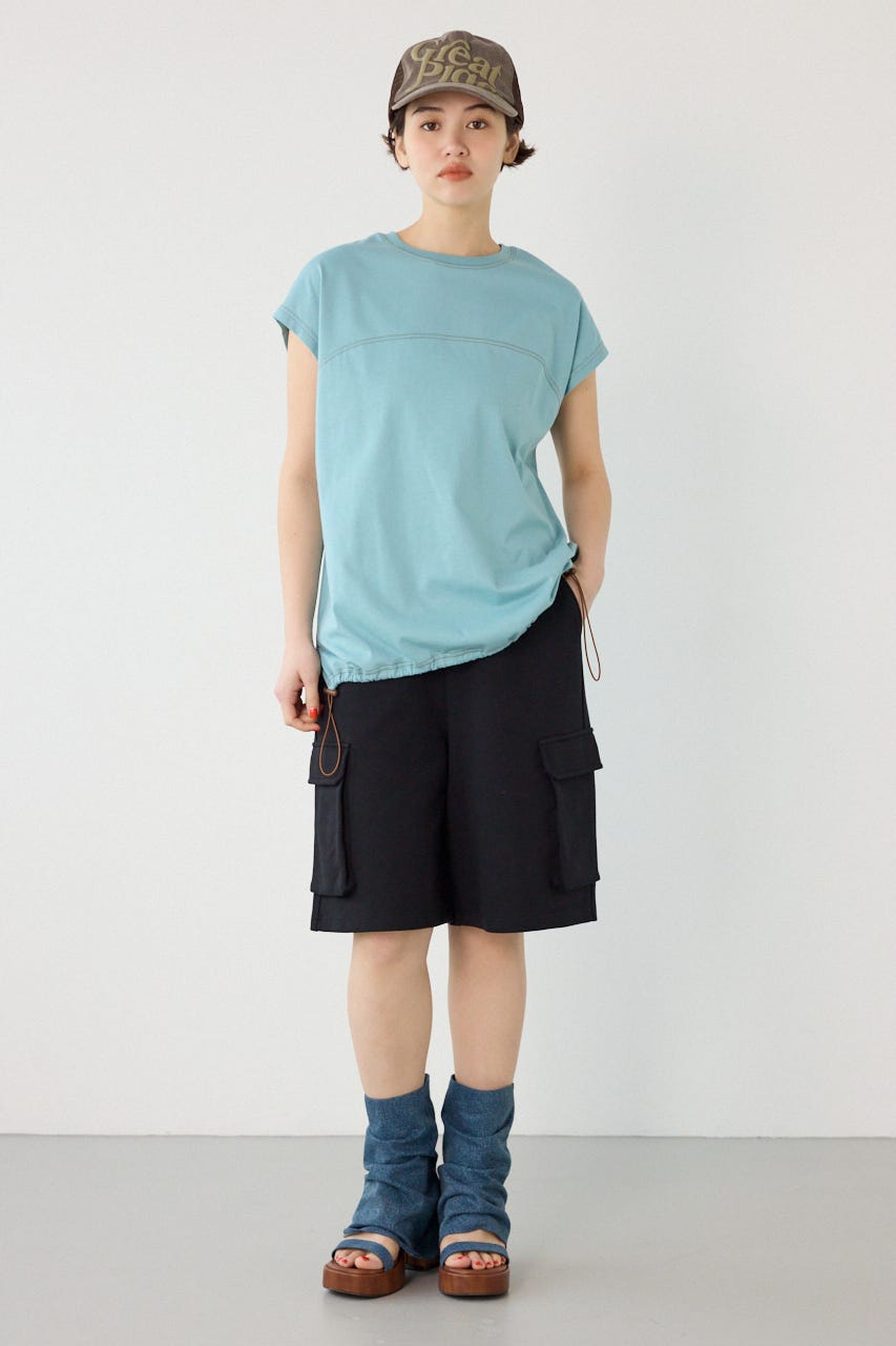【UNISEX】SHARE DRY スウェットカーゴショートパンツ BLK L