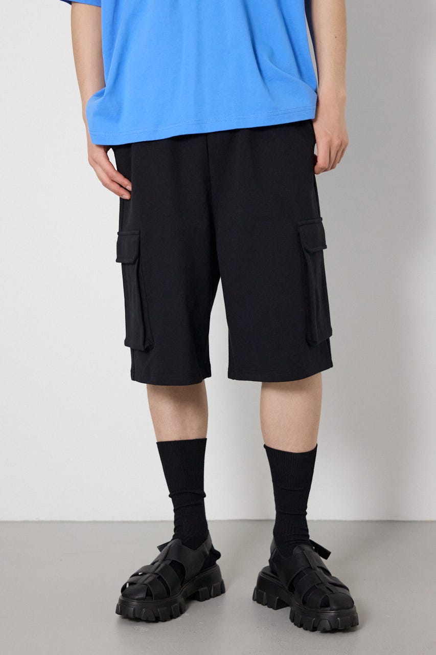 【UNISEX】SHARE DRY スウェットカーゴショートパンツ BLK L