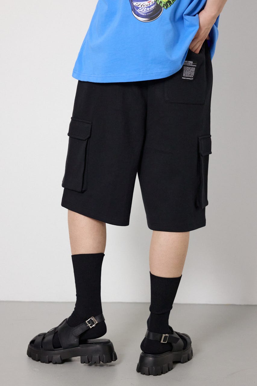 【UNISEX】SHARE DRY スウェットカーゴショートパンツ BLK L