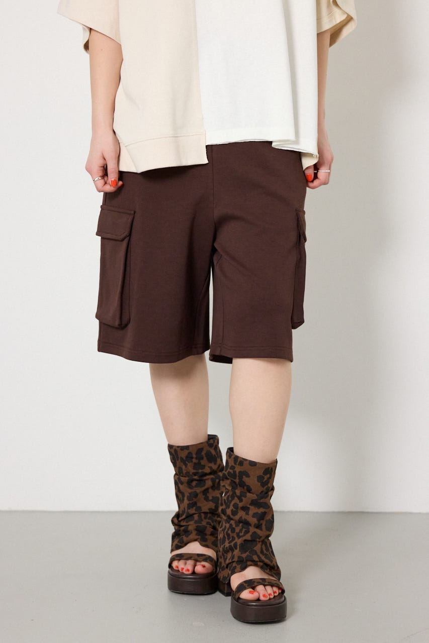 【UNISEX】SHARE DRY スウェットカーゴショートパンツ BRN M