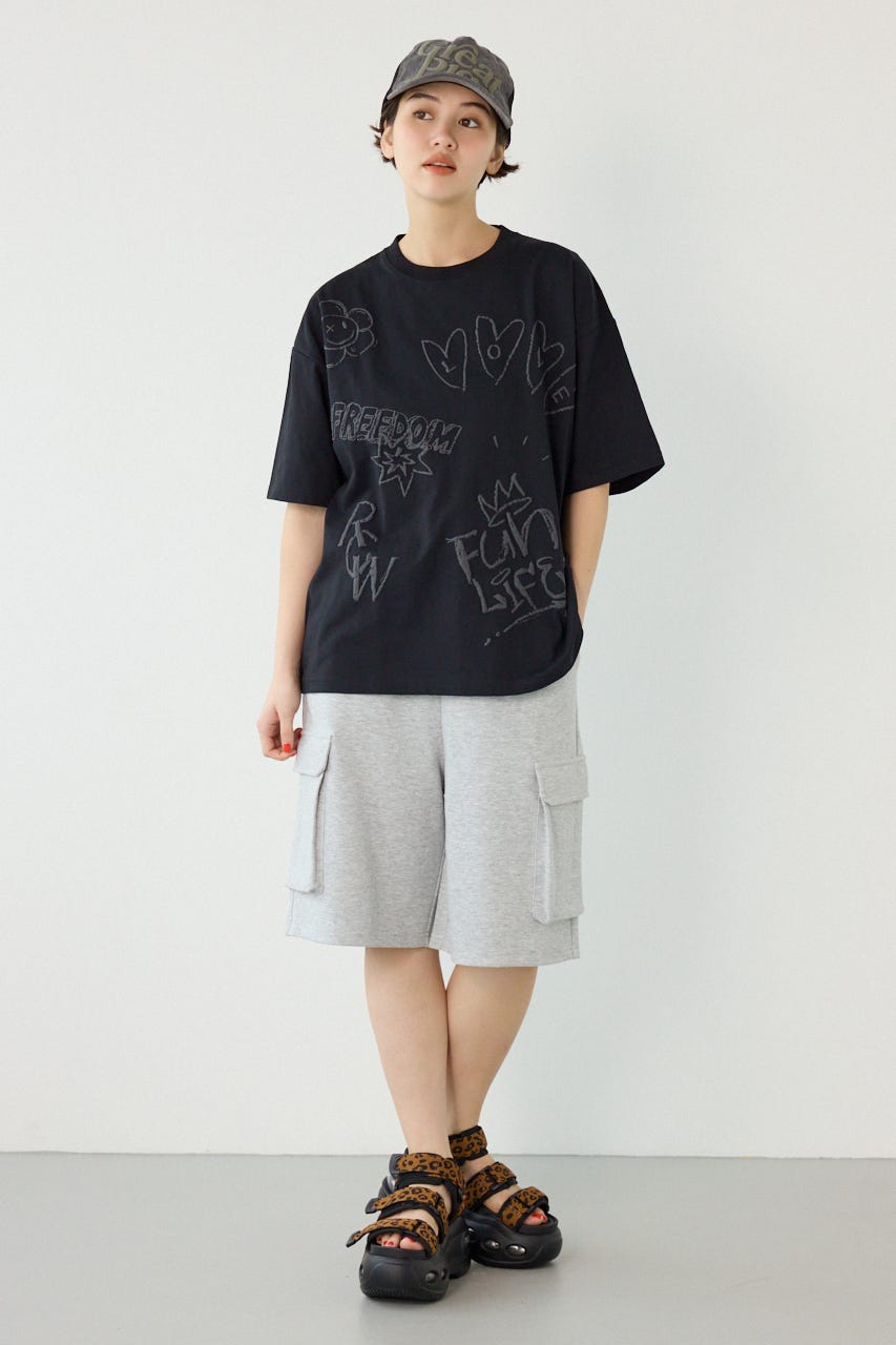 【UNISEX】SHARE DRY スウェットカーゴショートパンツ L/T.GRY L