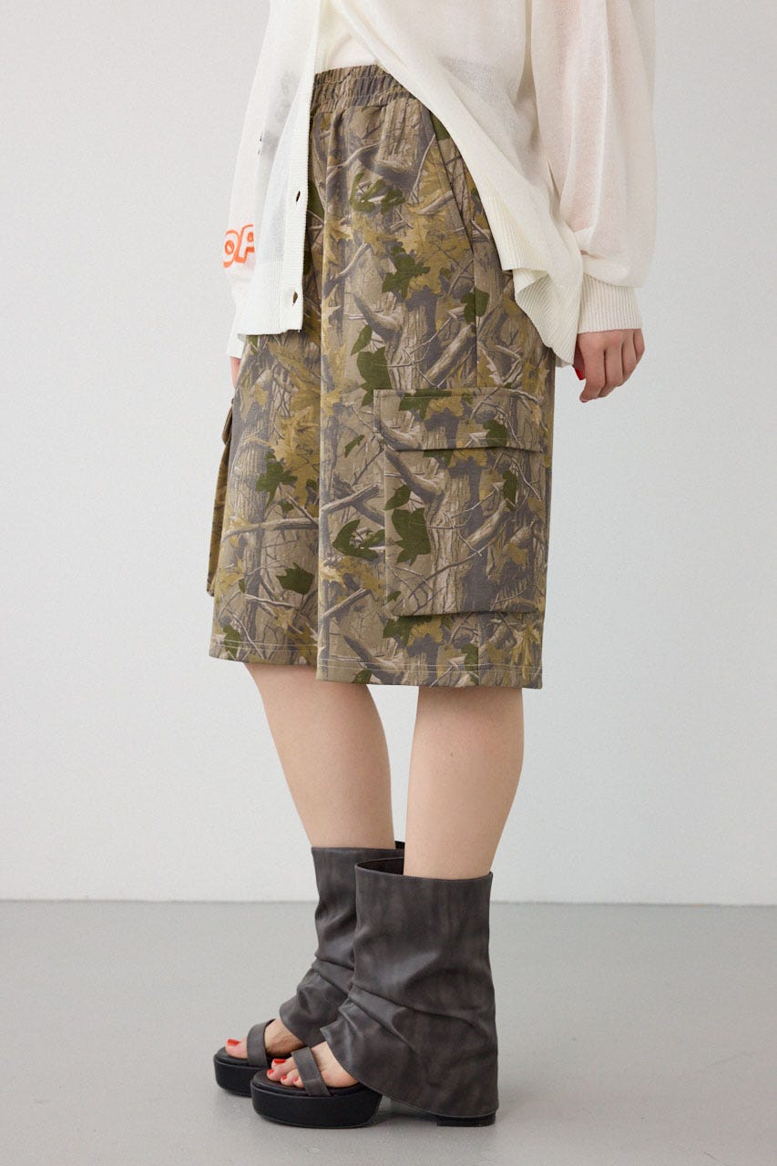 【UNISEX】SHARE DRY PTTERN スウェットカーゴショートパンツ 柄BEG M