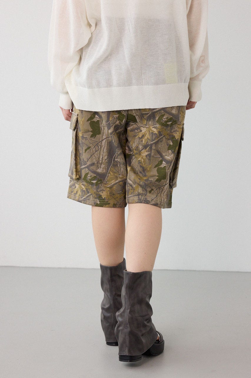 【UNISEX】SHARE DRY PTTERN スウェットカーゴショートパンツ 柄BEG M