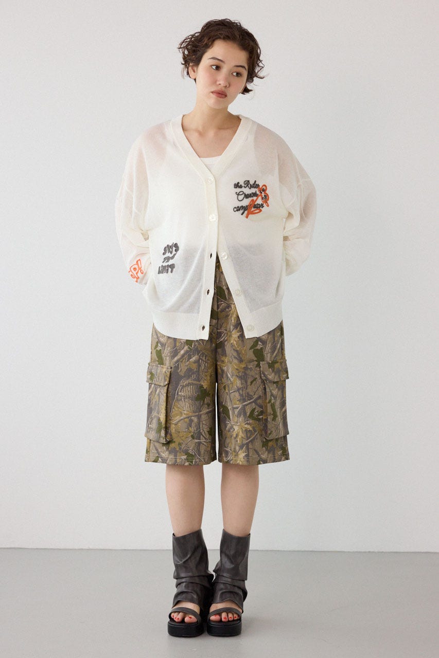 【UNISEX】SHARE DRY PTTERN スウェットカーゴショートパンツ 柄BEG M