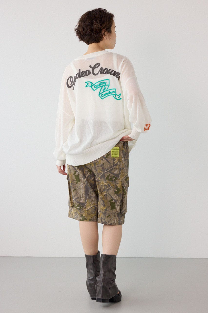 【UNISEX】SHARE DRY PTTERN スウェットカーゴショートパンツ 柄BEG M