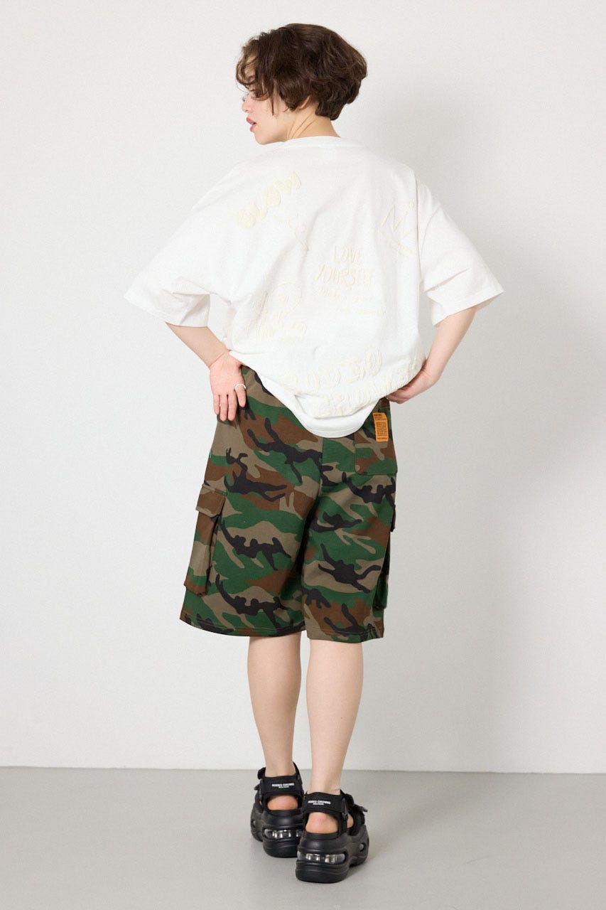 【UNISEX】SHARE DRY PTTERN スウェットカーゴショートパンツ 柄BRN L
