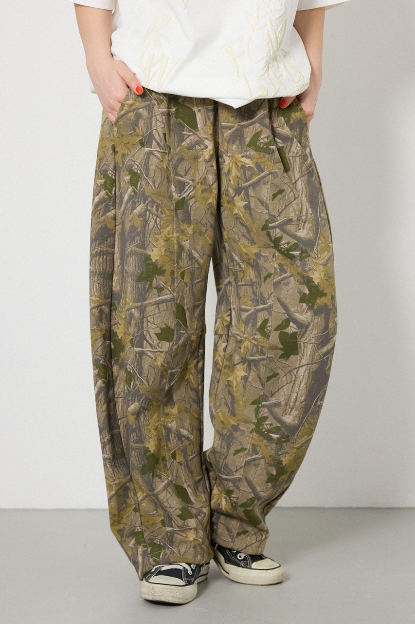 【UNISEX】SHARE DRY PTTERN バレルスウェットパンツ 柄BEG M