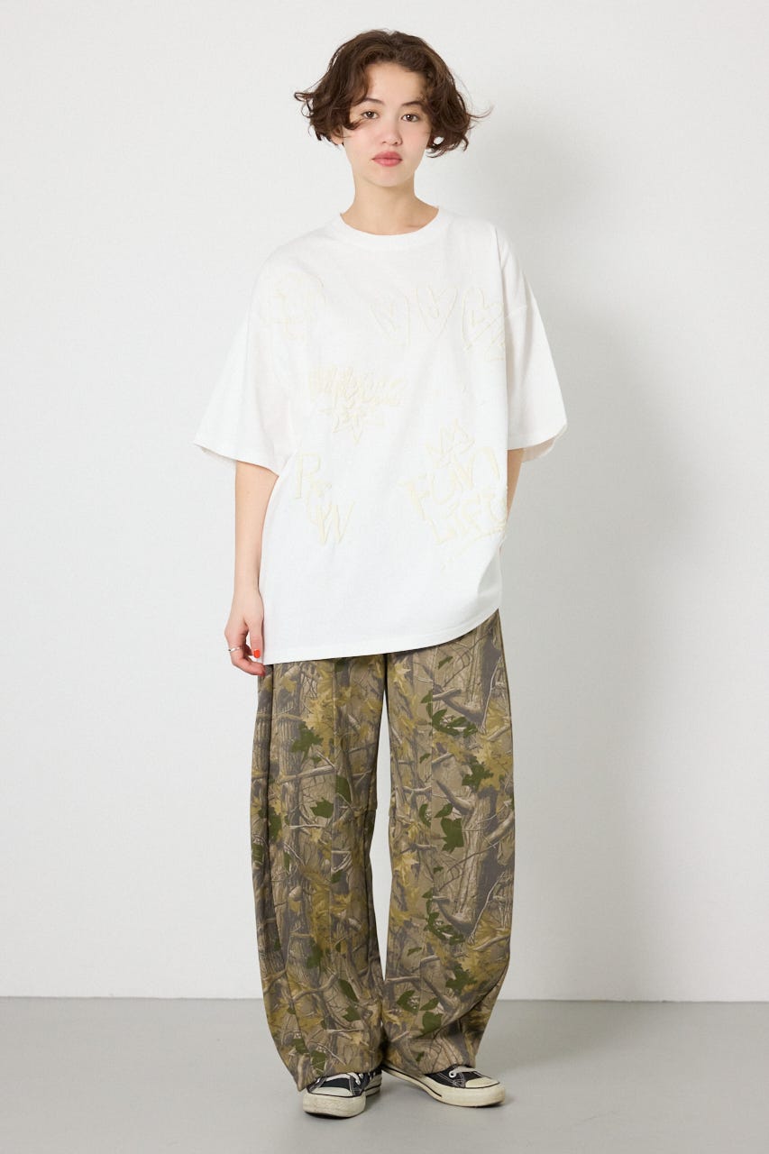 【UNISEX】SHARE DRY PTTERN バレルスウェットパンツ 柄BEG M