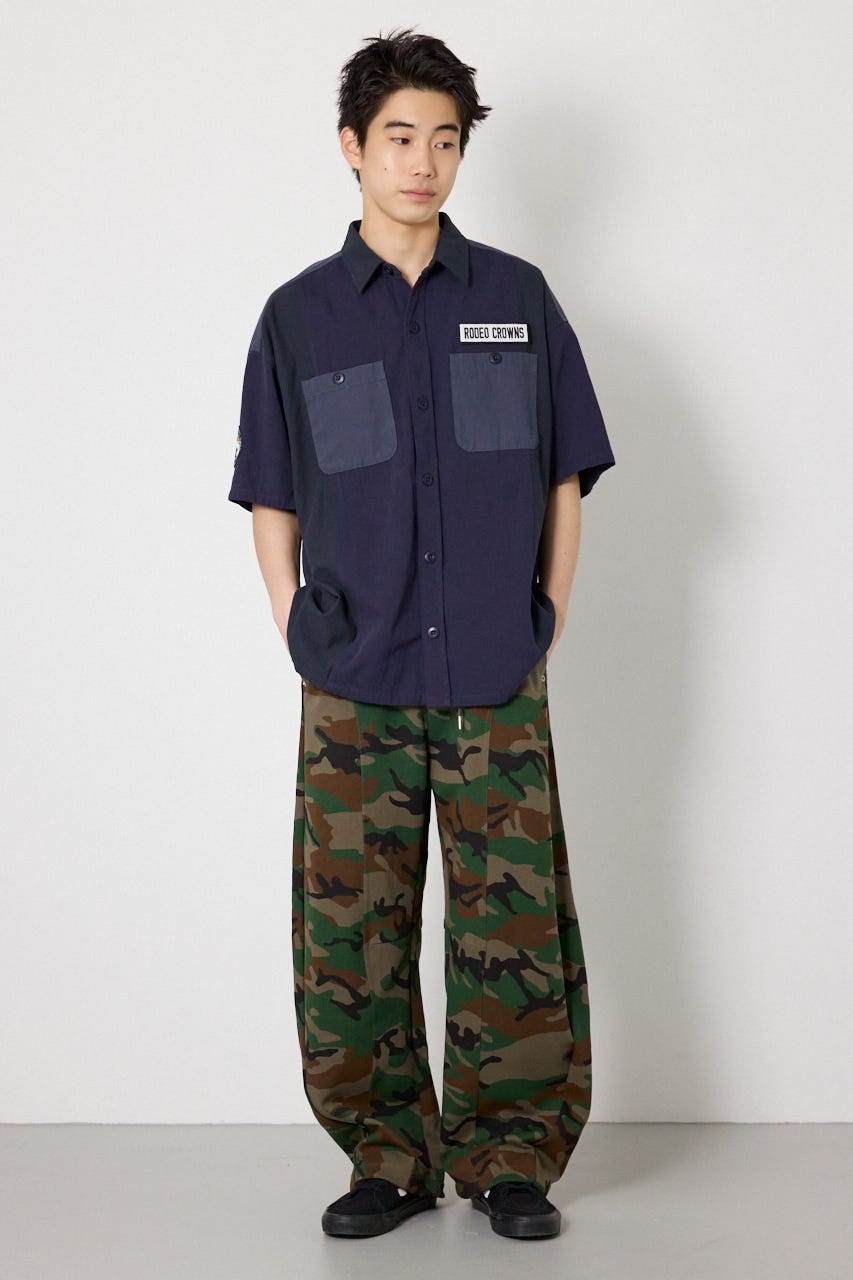 【UNISEX】SHARE DRY PTTERN バレルスウェットパンツ 迷彩 M