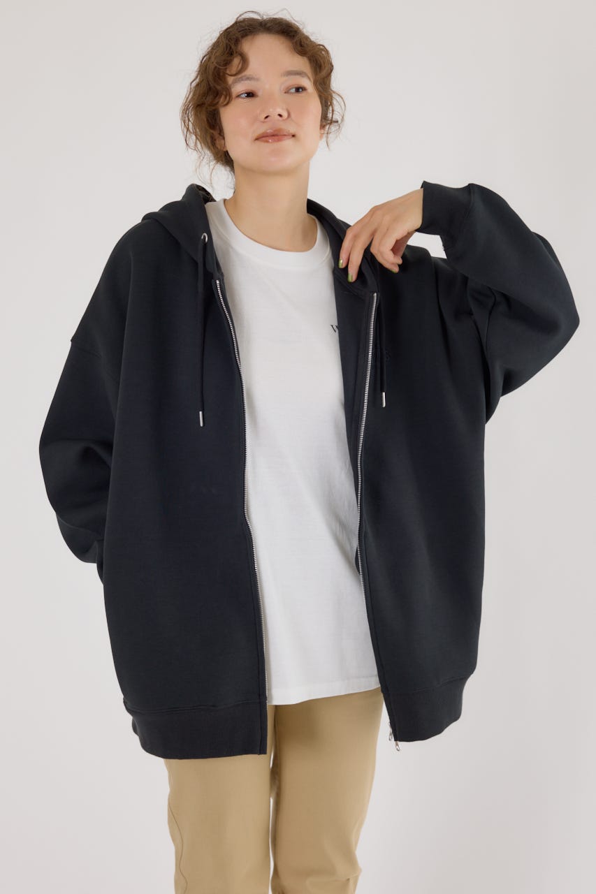 エンボスBIG ZIPパーカー BLK FREE
