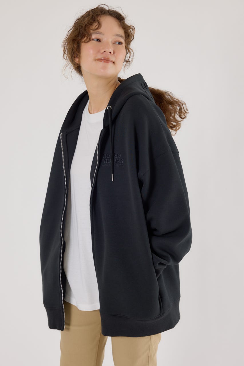エンボスBIG ZIPパーカー BLK FREE